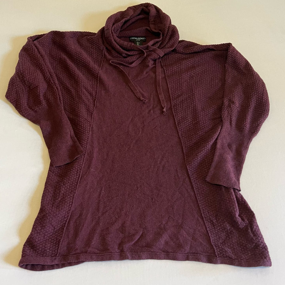Cynthia Rowley Active maroon hooded sweater L